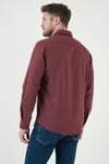 Pamuklu Regular Fit Düğmeli Yaka Kışlık Erkek Gömlek CF24W127079 BORDO