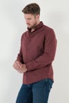 Pamuklu Regular Fit Düğmeli Yaka Kışlık Erkek Gömlek CF24W127079 BORDO
