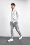 Pamuklu Regular Fit Düğmeli Yaka Uzun Kollu Erkek Gömlek B35W20013 101 BEYAZ