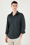 Pamuklu Regular Fit Düz Yaka Erkek Gömlek CF25S119628 ANTRASİT