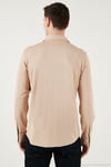 Pamuklu Regular Fit Düz Yaka Erkek Gömlek CF25S119628 BEJ