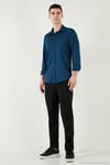 Pamuklu Regular Fit Düz Yaka Erkek Gömlek CF25S119628 İNDİGO