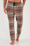 Pamuklu Regular Fit Ekoseli Elastik Bel Erkek Pijama Altı 611PT00154 CAMEL