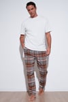 Pamuklu Regular Fit Ekoseli Elastik Bel Erkek Pijama Altı 611PT00154 CAMEL