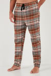 Pamuklu Regular Fit Ekoseli Elastik Bel Erkek Pijama Altı 611PT00154 CAMEL
