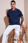 Pamuklu Regular Fit Erkek Polo Yaka T Shirt 5902063 İNDİGO