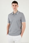 Pamuklu Regular Fit Erkek Polo Yaka T Shirt 5902063 Açık Gri-Ekru