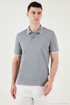 Pamuklu Regular Fit Erkek Polo Yaka T Shirt 5902063 Açık Gri-Ekru