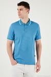 Pamuklu Regular Fit Erkek Polo Yaka T Shirt 5902063 Açık Mavi-Ekru