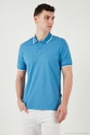 Pamuklu Regular Fit Erkek Polo Yaka T Shirt 5902063 Açık Mavi-Ekru