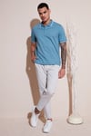 Pamuklu Regular Fit Erkek Polo Yaka T Shirt 5902063 AÇIK MAVİ