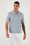 Pamuklu Regular Fit Erkek Polo Yaka T Shirt 5902063 AÇIK GRİ