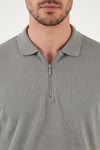 Pamuklu Regular Fit Fermuarlı Erkek Polo Yaka T Shirt 5902738 AÇIK HAKİ