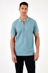 Pamuklu Regular Fit Fermuarlı Erkek Polo Yaka T Shirt 5902434 MAVİ