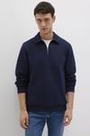 Pamuklu Regular Fit Fermuarlı Erkek Polo Yaka Sweat 0S10414-86415 LACİVERT