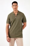 Pamuklu Regular Fit Fermuarlı Erkek Polo Yaka T Shirt 5902434 HAKİ