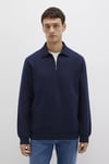 Pamuklu Regular Fit Fermuarlı Erkek Polo Yaka Sweat 0S10414-86415 LACİVERT