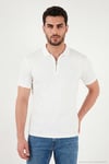 Pamuklu Regular Fit Fermuarlı Erkek Polo Yaka T Shirt 5902738 EKRU