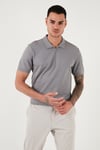 Pamuklu Regular Fit Fermuarlı Erkek Polo Yaka T Shirt 5902915 Kül