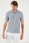 Pamuklu Regular Fit Fermuarlı Erkek Polo Yaka T Shirt 5902434 GRİ