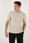 Pamuklu Regular Fit Fermuarlı Erkek Polo Yaka T Shirt 5902738 VİZON