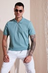 Pamuklu Regular Fit Fermuarlı Erkek Polo Yaka T Shirt 5902915 MAVİ