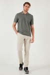 Pamuklu Regular Fit Fermuarlı Erkek Polo Yaka T Shirt 5902434 AÇIK HAKİ