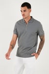 Pamuklu Regular Fit Fermuarlı Erkek Polo Yaka T Shirt 5902915 AÇIK HAKİ