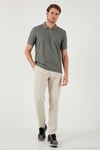 Pamuklu Regular Fit Fermuarlı Erkek Polo Yaka T Shirt 5902434 AÇIK HAKİ