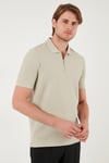 Pamuklu Regular Fit Fermuarlı Erkek Polo Yaka T Shirt 5902434 TAŞ