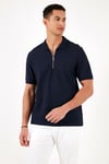 Pamuklu Regular Fit Fermuarlı Erkek Polo Yaka T Shirt 5902434 İNDİGO