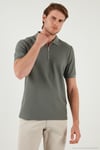 Pamuklu Regular Fit Fermuarlı Erkek Polo Yaka T Shirt 5902434 AÇIK HAKİ