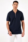 Pamuklu Regular Fit Fermuarlı Erkek Polo Yaka T Shirt 5902434 İNDİGO
