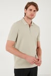 Pamuklu Regular Fit Fermuarlı Erkek Polo Yaka T Shirt 5902434 TAŞ
