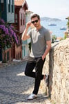 Pamuklu Regular Fit Fermuarlı Erkek Polo Yaka T Shirt 5902738 AÇIK HAKİ