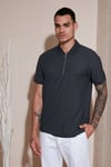 Pamuklu Regular Fit Fermuarlı Erkek Polo Yaka T Shirt 5902434 ANTRASİT