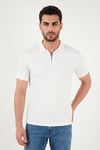 Pamuklu Regular Fit Fermuarlı Erkek Polo Yaka T Shirt 5902738 EKRU