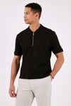Pamuklu Regular Fit Fermuarlı Erkek Polo Yaka T Shirt 5902738 SİYAH