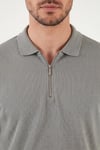 Pamuklu Regular Fit Fermuarlı Erkek Polo Yaka T Shirt 5902738 AÇIK HAKİ