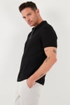 Pamuklu Regular Fit Fermuarlı Erkek Polo Yaka T Shirt 5902434 SİYAH