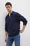 Pamuklu Regular Fit Fermuarlı Erkek Polo Yaka Sweat 0S10414-86415 LACİVERT