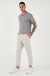 Pamuklu Regular Fit Fermuarlı Erkek Polo Yaka T Shirt 5902915 Kül