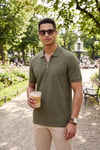 Pamuklu Regular Fit Fermuarlı Erkek Polo Yaka T Shirt 5902434 HAKİ
