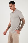 Pamuklu Regular Fit Fermuarlı Erkek Polo Yaka T Shirt 5902915 GRİ