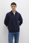 Pamuklu Regular Fit Fermuarlı Erkek Polo Yaka Sweat 0S10414-86415 LACİVERT