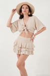 Pamuklu Regular Fit Fırfırlı Mini Müslin Şort Kadın Etek 5866662 TAŞ