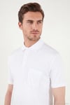 Pamuklu Regular Fit Göğüs Cepli Düğmeli Erkek Polo T Shirt 4565001 BEYAZ
