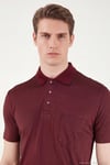 Pamuklu Regular Fit Göğüs Cepli Düğmeli Erkek Polo T Shirt 4565001 BORDO