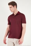 Pamuklu Regular Fit Göğüs Cepli Düğmeli Erkek Polo T Shirt 4565001 BORDO