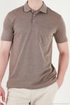 Pamuklu Regular Fit Göğüs Cepli Düğmeli Erkek Polo T Shirt 4565001 KAHVE
